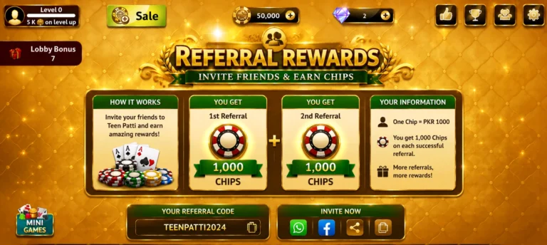 Referral Rewards of 3 Patti Game