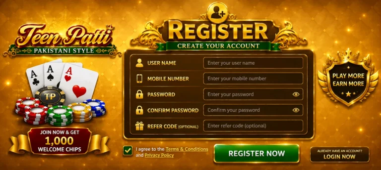 Teen Patti Game Registration Process
