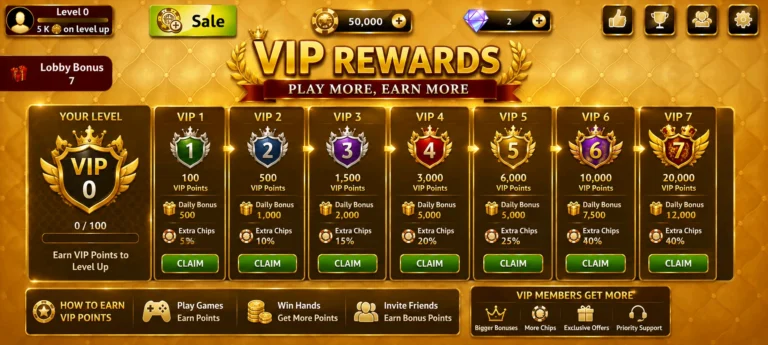 VIP Rewards of Teen Patti Game